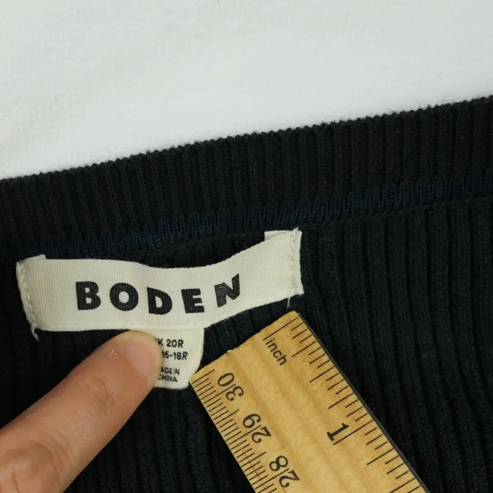 Boden Pleated Knit Dress Navy Size 16-18 Workwear Casual Elegant - Picture 9 of 11